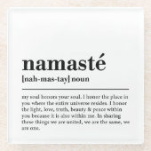 Namaste Definition Yoga Moderne Minimale Meditatio Glasuntersetzer (Vorderseite)