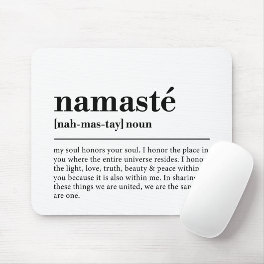 Namaste Definition Yoga Moderne Minimale Meditatio Mousepad (Mit Mouse)