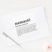 Namaste Definition Yoga Moderne Minimale Meditatio Quadratischer Aufkleber (Umschlag)