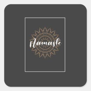 namaste Design-T - Shirt Quadratischer Aufkleber