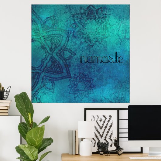Namaste Distressed Mandala Poster (Heimbüro)