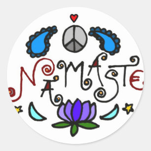 Namaste Doodles Runder Aufkleber