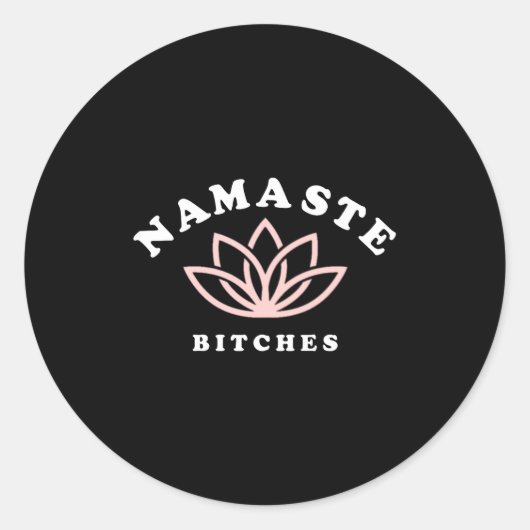 Namaste Es Lotus Flower Funny Yoga Gift For Women Runder Aufkleber (Vorderseite)