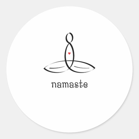 Namaste - Extravaganter schwarzer Stil Runder Aufkleber (Vorderseite)