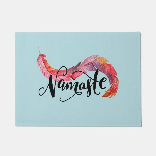 Namaste farbenfrohe Feather Fußmatte (Vorderseite)