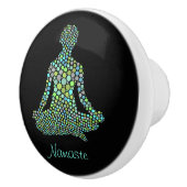 Namaste Female Half Lotus Green Blue Lila Black Keramikknauf (Rechts)