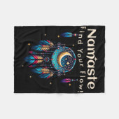 Namaste Find Your Flow Halbmond Traumfänger Fleecedecke (Vorderseite (Horizontal))