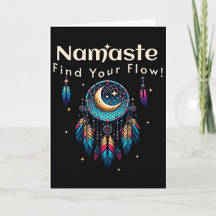 Namaste Find Your Flow Mondsichel Traumfänger Karte