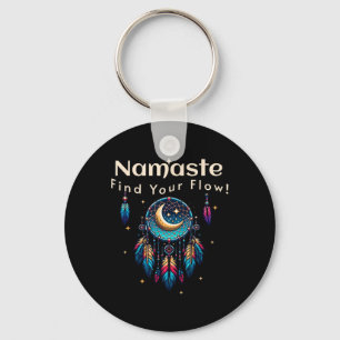 Namaste Find Your Flow Mondsichel Traumfänger  Schlüsselanhänger