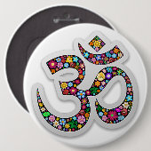 Namaste Floral Yoga-Symbol Button (Vorne & Hinten)