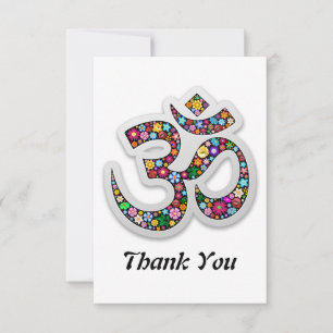 Namaste Floral Yoga-Symbol Dankeskarte