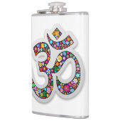 Namaste Floral Yoga-Symbol Flachmann (Links)
