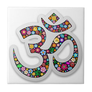 Namaste Floral Yoga-Symbol Fliese
