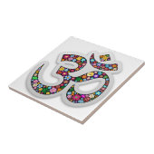 Namaste Floral Yoga-Symbol Fliese (Seite)