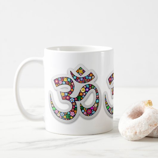 Namaste Floral Yoga-Symbol Kaffeetasse (Mit Donut)