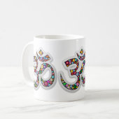Namaste Floral Yoga-Symbol Kaffeetasse (Vorderseite Links)
