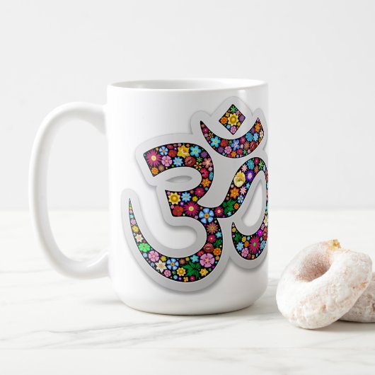 Namaste Floral Yoga-Symbol Kaffeetasse (Mit Donut)