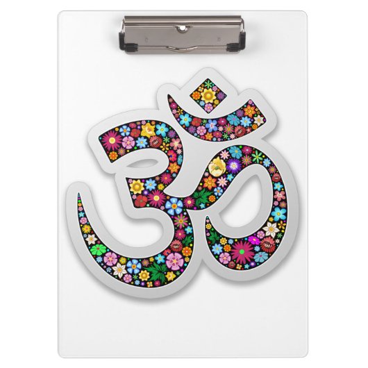 Namaste Floral Yoga-Symbol Klemmbrett (Vorderseite)