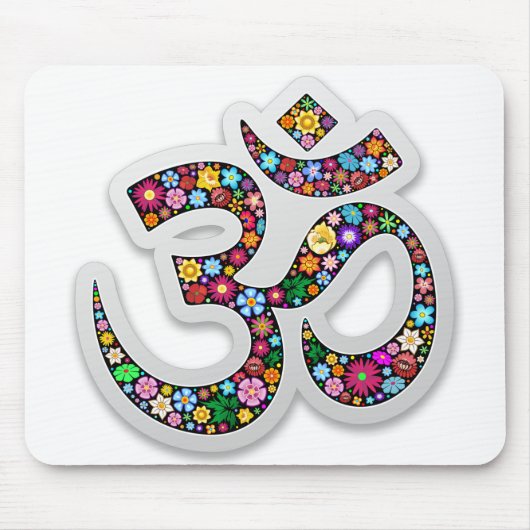 Namaste Floral Yoga-Symbol Mousepad (Vorne)