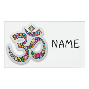Namaste Floral Yoga-Symbol Namenschild