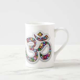 Namaste Floral Yoga-Symbol Porzellantasse
