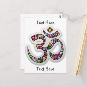 Namaste Floral Yoga-Symbol Postkarte