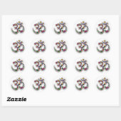 Namaste Floral Yoga-Symbol Runder Aufkleber (Blatt)