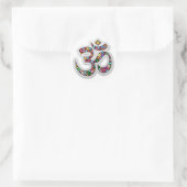 Namaste Floral Yoga-Symbol Runder Aufkleber (Tasche)