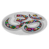 Namaste Floral Yoga-Symbol Schneidebrett (Ecke)