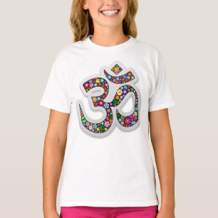 Namaste Floral Yoga-Symbol T-Shirt