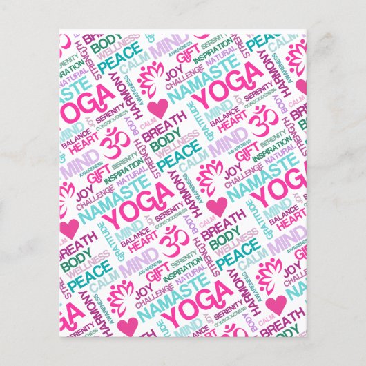 Namaste, Frieden und Harmonie Pink YOGA Muster Flyer (Vorne)