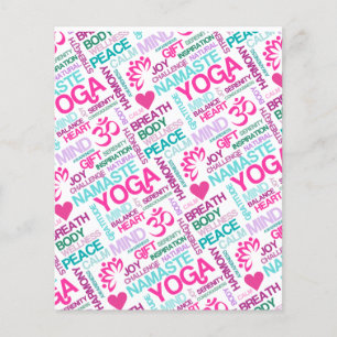 Namaste, Frieden und Harmonie Rosa YOGA-Muster Flyer
