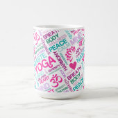Namaste, Frieden und Harmonie rosa YOGA Muster Kaffeetasse (Mittel)