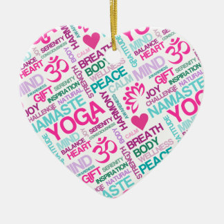 Namaste, Frieden und Harmonie rosa YOGA Muster Keramikornament