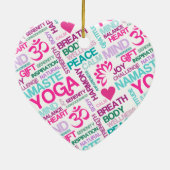 Namaste, Frieden und Harmonie rosa YOGA Muster Keramikornament (Hinten)