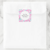 Namaste, Frieden und Harmonie rosa YOGA Muster Quadratischer Aufkleber (Tasche)