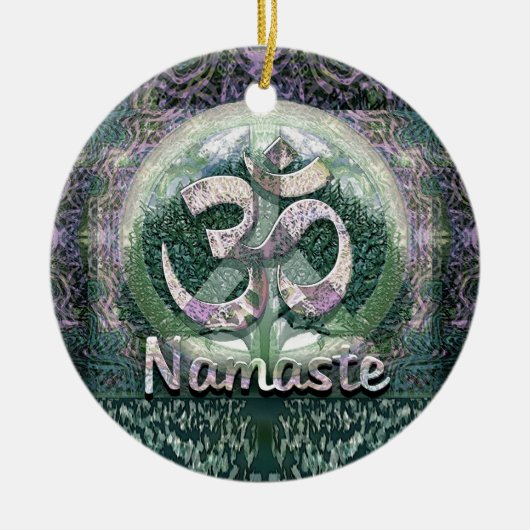 Namaste Friedenssymbol Keramik Ornament (Vorne)