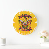 Namaste für die Pizza - Funny Yoga Große Wanduhr (Zuhause)