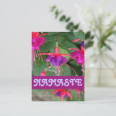 NAMASTE fuschia Postkarte (Stehend Vorderseite)
