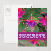 NAMASTE fuschia Postkarte (Vorne/Hinten)