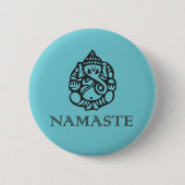 Namaste Ganesh Abzeichen Button (Vorderseite)