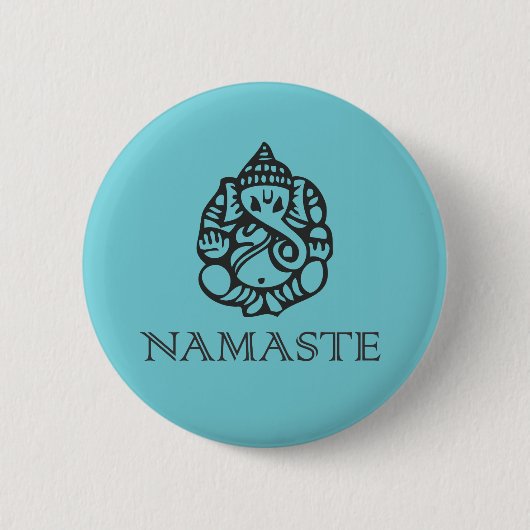 Namaste Ganesh Abzeichen Button (Vorderseite)