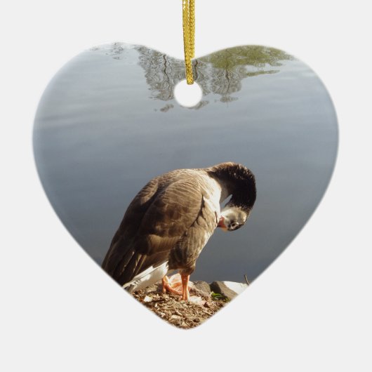 Namaste Gänse Kopf, Natur, Wildtiere, Vögel Keramik Ornament (Vorne)