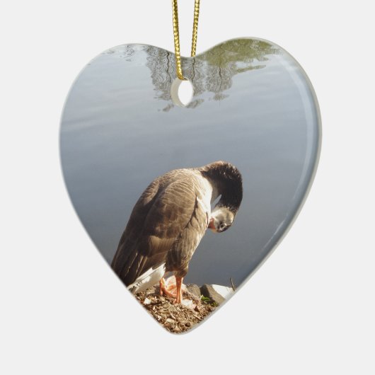 Namaste Gänse Kopf, Natur, Wildtiere, Vögel Keramik Ornament (Links)