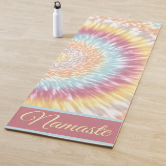 Namaste Gefärbte Krawatte Pastel Rainbow Aqua Rosa Yogamatte