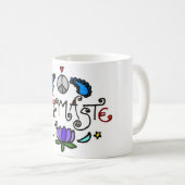 Namaste Gekritzel Kaffeetasse (VorderseiteRechts)
