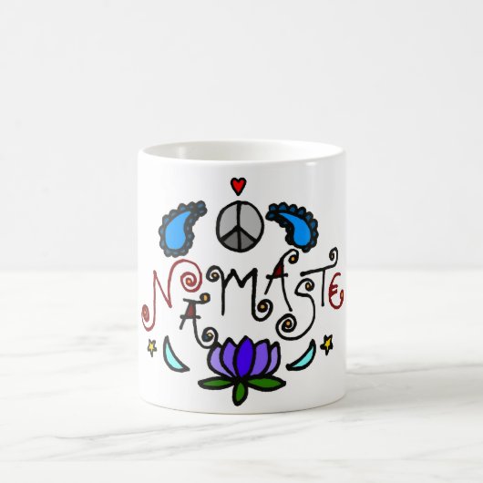 Namaste Gekritzel Kaffeetasse (Mittel)