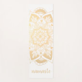 Namaste Gold Blume Mandala White Yogamatte (Vorderseite)