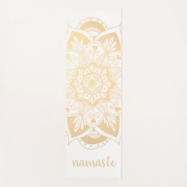 Namaste Gold Blume Mandala White Yogamatte