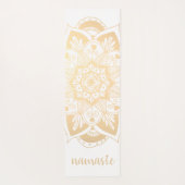 Namaste Gold Blume Mandala White Yogamatte (Rückseite)